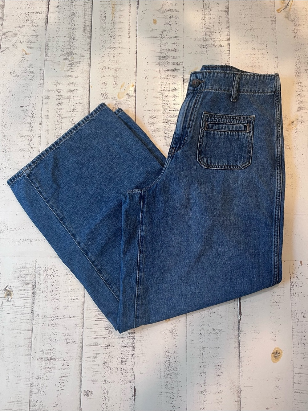 Old Navy High-Rise Baggy Wide Leg Classic Blue Denim Jeans